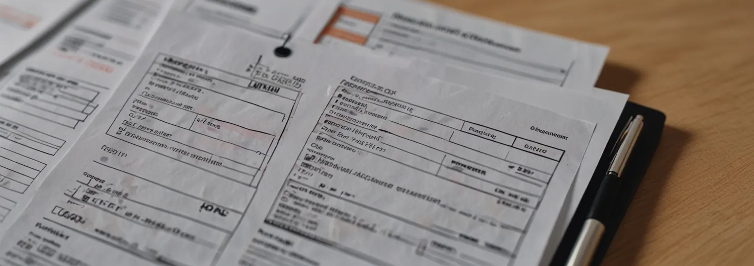 Organized file folder with mortgage application documents and checkmarks